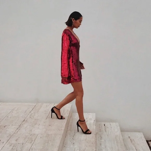 retrofete red sequin dress Bella Sequin Dress